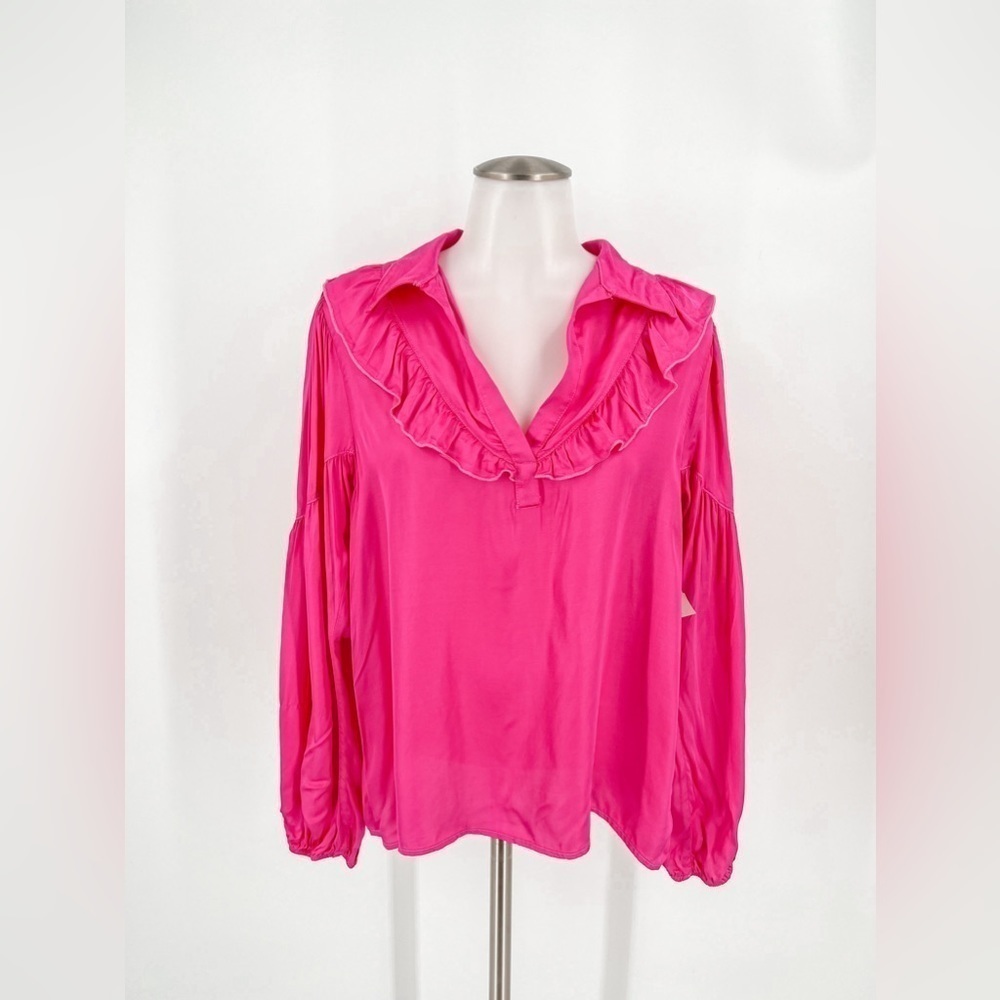 Anthropologie x Amadi Lara Hot Pink Top